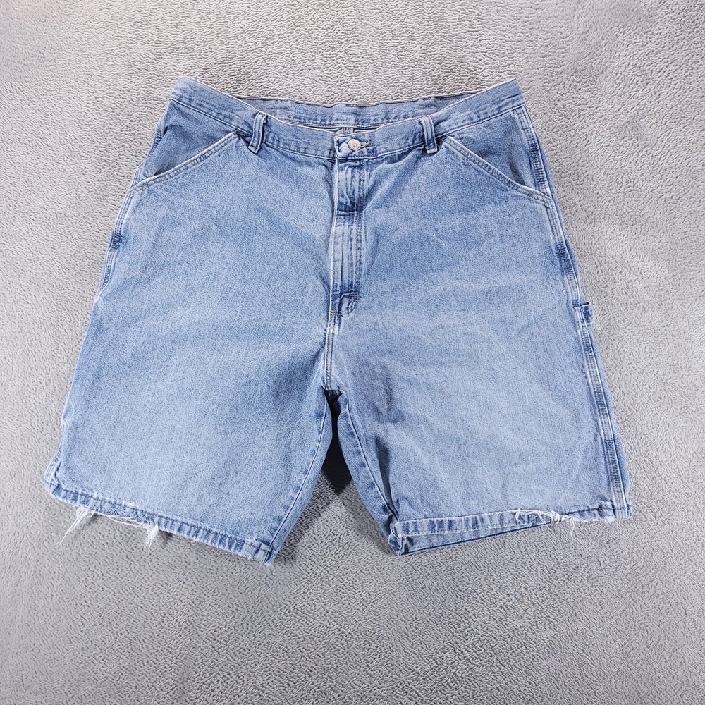 Wrangler Shorts‎ Mens 38 Blue Denim Relaxed Workwear 10" Carpenter Jorts